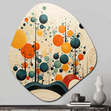 Orange Mid Century Organic Harmony II - Asymmetric Metal Wall Art