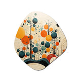 Orange Mid Century Organic Harmony II - Asymmetric Metal Wall Art