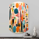 Pink Mid Century Playful Patterns II - Asymmetric Metal Wall Art