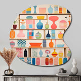 Pink Mid Century Playful Patterns IV - Asymmetric Metal Wall Art