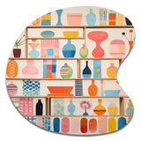 Pink Mid Century Playful Patterns IV - Asymmetric Metal Wall Art