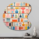 Pink Mid Century Playful Patterns IV - Asymmetric Metal Wall Art