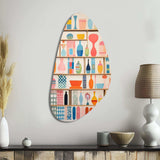 Pink Mid Century Playful Patterns IV - Asymmetric Metal Wall Art