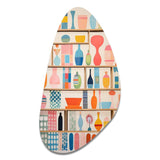 Pink Mid Century Playful Patterns IV - Asymmetric Metal Wall Art