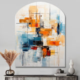 Colorful Mid Century Retro Reflections III - Asymmetric Metal Wall Art