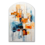 Colorful Mid Century Retro Reflections III - Asymmetric Metal Wall Art