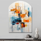 Colorful Mid Century Retro Reflections III - Asymmetric Metal Wall Art