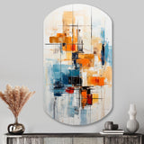 Colorful Mid Century Retro Reflections III - Asymmetric Metal Wall Art