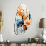 Colorful Mid Century Retro Reflections III - Asymmetric Metal Wall Art