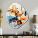 Colorful Mid Century Retro Reflections III - Asymmetric Metal Wall Art