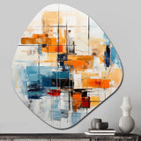 Colorful Mid Century Retro Reflections III - Asymmetric Metal Wall Art