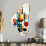 Colorful Mid Century Retro Reflections IV - Asymmetric Metal Wall Art