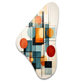 Colorful Mid Century Retro Reflections IV - Asymmetric Metal Wall Art