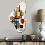 Colorful Mid Century Retro Reflections IV - Asymmetric Metal Wall Art