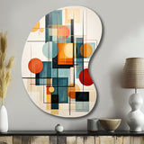 Colorful Mid Century Retro Reflections IV - Asymmetric Metal Wall Art