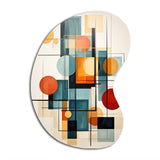 Colorful Mid Century Retro Reflections IV - Asymmetric Metal Wall Art