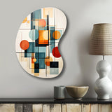 Colorful Mid Century Retro Reflections IV - Asymmetric Metal Wall Art