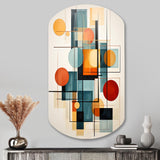 Colorful Mid Century Retro Reflections IV - Asymmetric Metal Wall Art