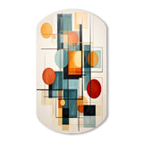 Colorful Mid Century Retro Reflections IV - Asymmetric Metal Wall Art