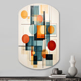 Colorful Mid Century Retro Reflections IV - Asymmetric Metal Wall Art