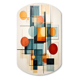 Colorful Mid Century Retro Reflections IV - Asymmetric Metal Wall Art