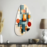 Colorful Mid Century Retro Reflections IV - Asymmetric Metal Wall Art