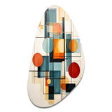 Colorful Mid Century Retro Reflections IV - Asymmetric Metal Wall Art