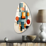 Colorful Mid Century Retro Reflections IV - Asymmetric Metal Wall Art