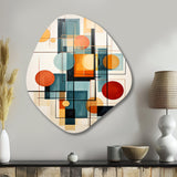 Colorful Mid Century Retro Reflections IV - Asymmetric Metal Wall Art