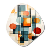 Colorful Mid Century Retro Reflections IV - Asymmetric Metal Wall Art