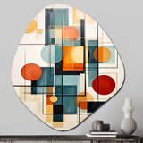 Colorful Mid Century Retro Reflections IV - Asymmetric Metal Wall Art