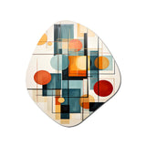 Colorful Mid Century Retro Reflections IV - Asymmetric Metal Wall Art