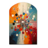 Colorful Mid Century Optical Serenade IV - Asymmetric Metal Wall Art