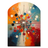 Colorful Mid Century Optical Serenade IV - Asymmetric Metal Wall Art