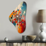 Colorful Mid Century Optical Serenade IV - Asymmetric Metal Wall Art