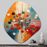 Colorful Mid Century Optical Serenade IV - Asymmetric Metal Wall Art