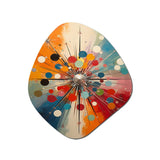 Colorful Mid Century Optical Serenade IV - Asymmetric Metal Wall Art