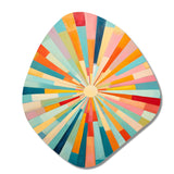 Colorful Mid Century Optical Serenade III - Asymmetric Metal Wall Art