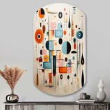 Pink Blue Mid Century Whimsical Wonders III - Asymmetric Metal Wall Art