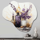 Purple Beige Minimalism Balance And Contrast - Asymmetric Metal Wall Art