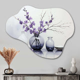 Purple Grey Minimalism Balance And Contrast Pottery - Asymmetric Metal Wall Art