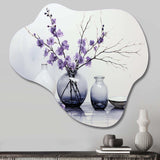 Purple Grey Minimalism Balance And Contrast Pottery - Asymmetric Metal Wall Art