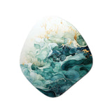 Teal Gold Minimalism Serenity In Motion - Asymmetric Metal Wall Art