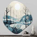 Blue White Modern Scandinavian Serenade II - Asymmetric Metal Wall Art