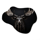 Black White Moose Majestic Monochrome Black And White - Asymmetric Metal Wall Art