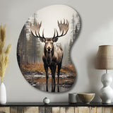 Brown Moose Monochrome Sands - Asymmetric Metal Wall Art