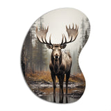 Brown Moose Monochrome Sands - Asymmetric Metal Wall Art