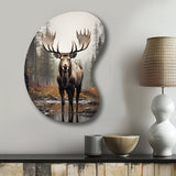 Brown Moose Monochrome Sands - Asymmetric Metal Wall Art