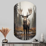 Brown Moose Monochrome Sands - Asymmetric Metal Wall Art