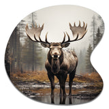 Brown Moose Monochrome Sands - Asymmetric Metal Wall Art